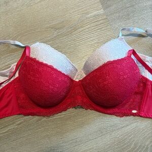 Jessica Simpson Red and Baby Pink Bras